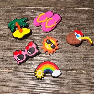 6 Vacation Beach Summer Cruise croc charm jibbitz rare tropical floral fun